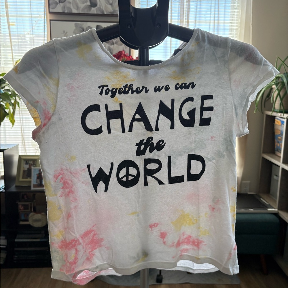 Old Navy Girls XL Graphic Tee – “Together We Can Change the World” | Size 14/16